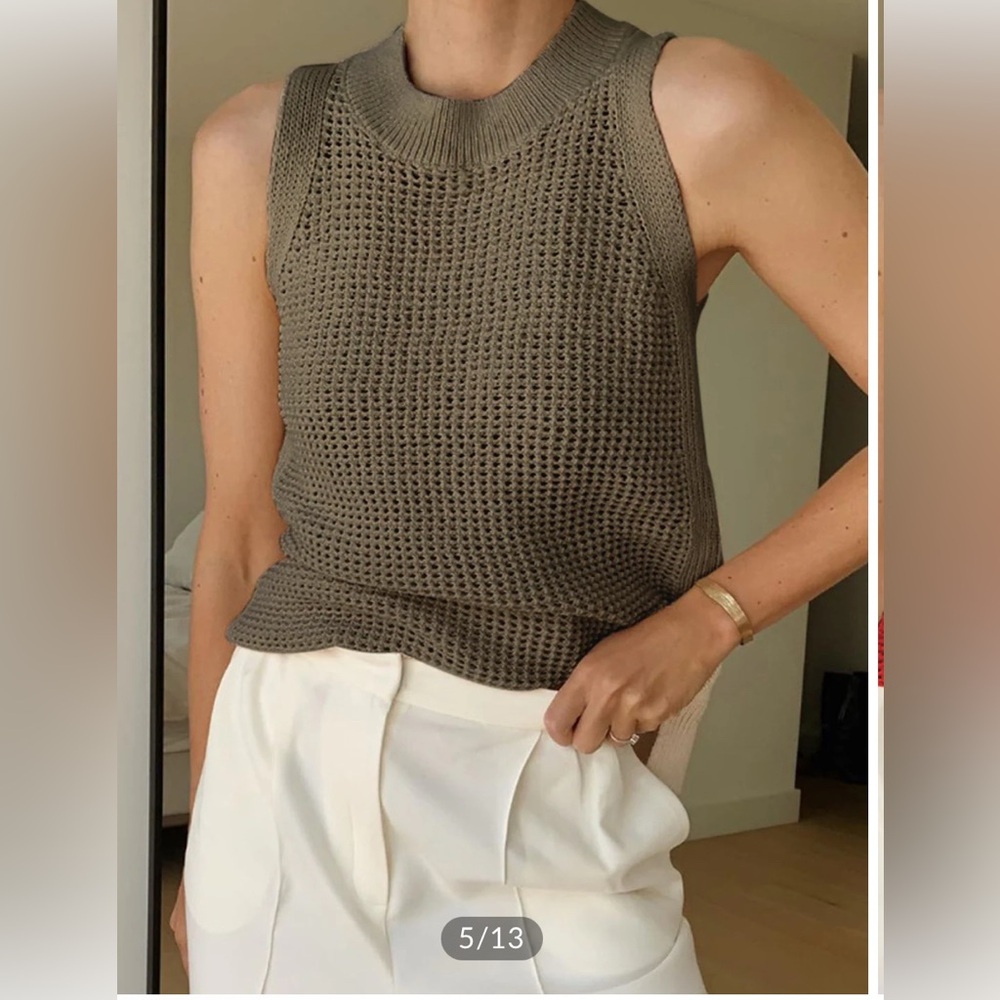 Commense Olive Sleeveless Knit Tank Top